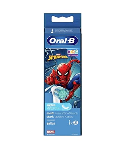 Oral-B Kids Spiderman Aufsteckbürsten - Marvel - Für Kinder ab 3 Jahren - 3er Packung