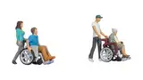 NOCH H0 Figur Rollstuhlfahrer, inklusive Modellfiguren in 1:87, handkoloriert, für H0 Spurweite