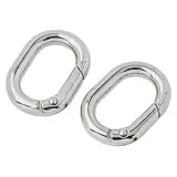 2 x multifunktionale ovale Ringe, Schnallen, Metallfeder-Schlüsselanhänger, ovale Ringe, Druckknöpfe, Schnallenklammern für Geldbörsen, Schlüsselanhänger, Mehrfarbig