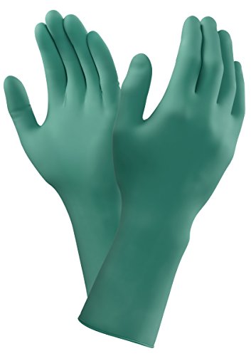 Ansell TouchNTuff Ansell 93-300 / 6.5-7 Nitril Handschuhe, Chemikalien und Flüssigkeitsschutz, Größe 6,5-7, Grün (1000 Handschuhe pro Karton)