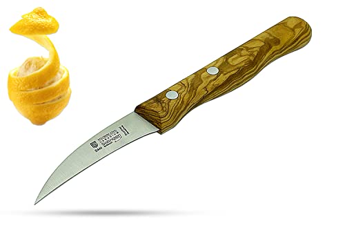 SMI - 16.2 Schälmesser gebogen Solingen Messer Gemüsemesser Obstmesser Küchenmesser Scharfe Oliven Holzgriff nicht spülmaschinenfest