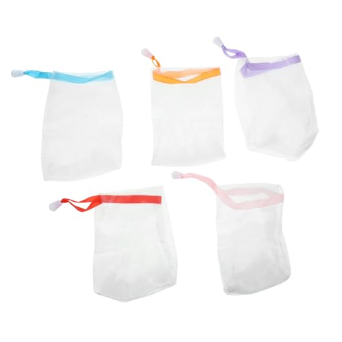 minkissy 10 Stück Seifenschaumnetz Caress Stück Seife Peeling-Seife flüssig schäumend Rose Seifenstück luftpolsterfoli seifenverpackung Seifenbeutel Seifenblasenbeutel PE-Netzwerk Weiß