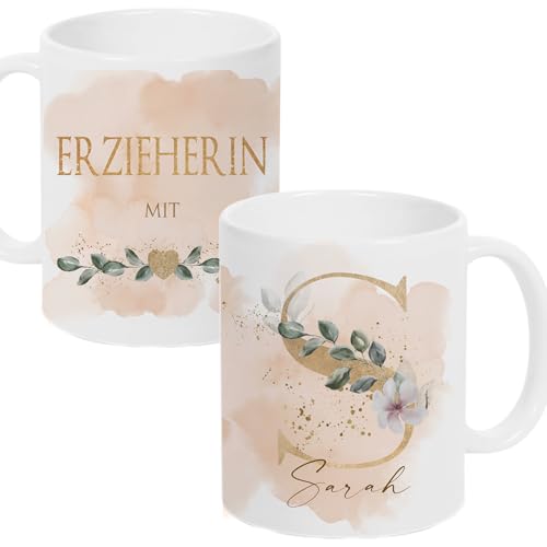 Manufaktur Liebevoll Geschenk Erzieherin mit Herz Tasse Abschied Geburtstagsgeschenk Erzieherin Dankeschön Geschenke Weihnachtsgeschenk Kaffeetasse (Erzieherin)