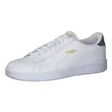 PUMA Unisex Puma Smash v2 L Low-Top, Puma White-Puma White-Peacoat-Puma Team Gold, 43 EU