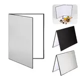 Licht Reflektor 3 in1 Fotografie Reflector Cardboard A4 Diffusor Fotografie Faltreflektor für Stillleben Schmuck Food Produktfotografie Foto 29 * 21cm (Silber/Weiß/Schwarz)