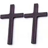 Wudaizhi 2pcs Handgefertigte Holzkreuze, Religiöse Gebetshände Mit Holzkreuz, Religiöser Charme Halskette Anhänger, Kruzifix Jesus Christus Ornamente