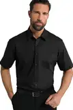 JP 1880 Herren overhemd strijkvrij uni 1/2 mouw Hemd, Schwarz, 6XL EU