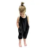 Jumpsuits Kleinkind Mädchen Overall Jumpsuits mit Taschen Cartoon Playsuit Strap Strampler Geschenke für Kinder Baby Sommer Kleidung Ärmellos Lang Jumpsuit Playsuit Romper