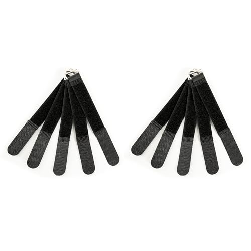 MUSIC STORE Kabelklett Schwarz 16 cm MkII, 10er-Pack, Kabelklette für Ordnung und Sauberkeit, Ideal für Musik- und Audioequipment, ACC0008875-000