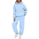 Generisch Meine Bestellungen Anzeigen 2024,Trainingsanzug Damen Zweiteiler Damen Sporthose Sportshirt Damen Set Jogginganzug Tracksuit Activewear Lounge Wear Damen Hosenanzug Damen(Sky Blue,M)