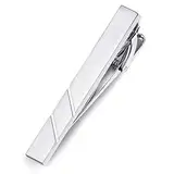 HONEY BEAR Hochwertig Herren Krawattennadel Krawattenklammer Tie Clip aus Edelstahl,MEHRWEG (Silber gebürstet 5.4cm)