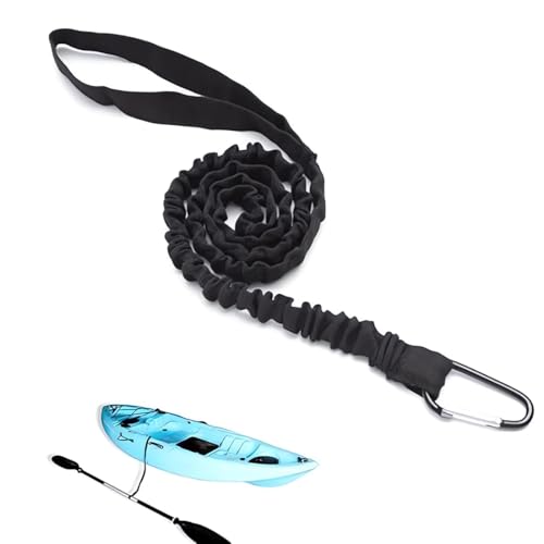 EYVRPAU Kajak Paddel Leine, Elastische Kajak Kanu Paddel Leine, Sicherungsleine, Kajak Paddel Seil mit Karabinerhaken, Kajak Zubehör für Kajak Kanusport Bootfahren Surfen
