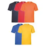 Fruit of the Loom 5er Pack T-Shirts Screen Star Full Cut Farbset I,XXL