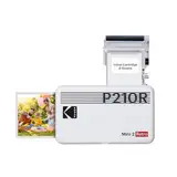 Kodak Mini 2 Retro mobiler Farbig Fotodrucker für Smartphone (iPhone & Android) - Weiß - 8 Blatt (54 x 86 mm, 4Pass-Technologie-Laminierung)