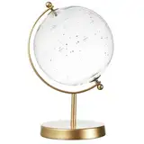 HOME DECO FACTORY, HD0093, Decorative Glass Globe with Constellations, elegant Decorative Object for modern or Classic Interior, Perfect for Shelf or Desk, Transparent, Gold, 20 cm