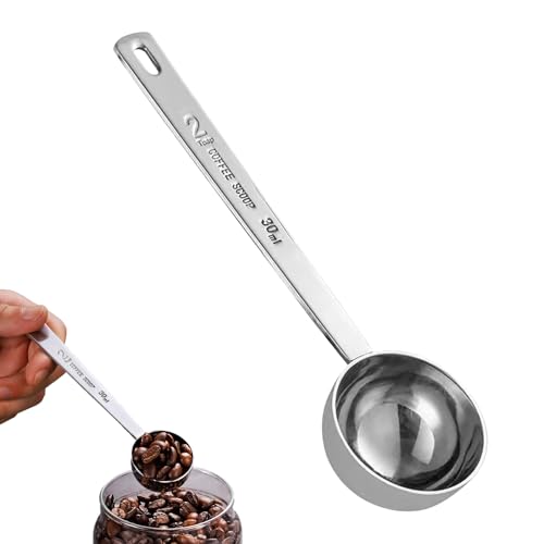 1 Stück Kaffeelöffel Portionierer,Kaffeelot,Edelstahl Coffee Scoop,Lang 30g Dosierlöffel,Kaffeemesslöffel,Kaffeeportionierer,Kaffeepulver,Kaffelöffel Löffel, Measuring,Spoon,Zuckerlöffel Kaffee