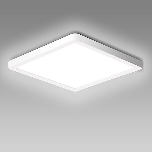 Ouyulong LED Deckenlampe 18W 6500K 1620LM IP44 für Wohnzimmer, Schlafzimmer, Badezimmer, Küche, Bad, Keller, Balkon - Ultra Dünn Ø 23cm