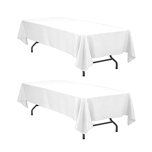 2 Stück Tischdecke Weiß 137 x 183 cm, Einweg Tischdecke,Weiße Tischdecke,Wasserdicht Tischtuch, Gartentischdecke für Gastronomie, Feste, Party, Burtstag, Hochzeiten oder Haushalt