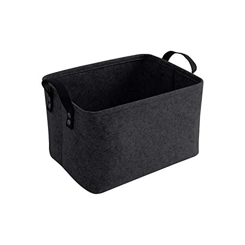 LITLANDSTAR felt storage basket, faltbar filz aufbewahrungsbox für Regal,Wäsche,Schrank,Spielzeug oder Toilettenpapier, 33*20*23cm,schwarz