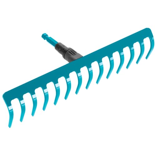 Gardena combisystem-Rechen: Praktische Harke mit 14 Zinken, ideales Gartenzubehör zum Rechen, Unkrautentfernen und zur Bodenbearbeitung, Arbeitsbreite 36 cm, passend zu Allen cs-Stielen (3178-20)