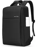 MARKETRON Laptop Rucksack Super Slim, 15.6 Zoll Rucksack Damen Herren Klein Viele Fächer, Spritzwassergeschützt Schulrucksack Daypack für Schüler, Arbeit und Radfahren - Schwarz