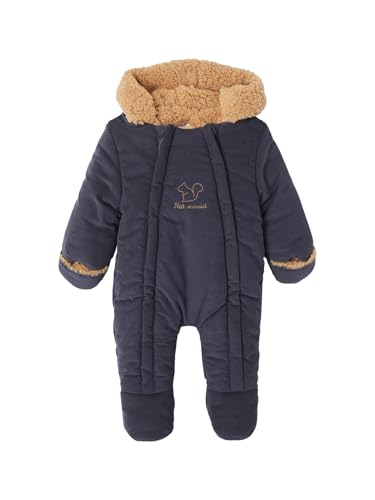 VERTBAUDET Baby Winter-Overall, Cord mit Teddyfleece-Futter und Recycling-Wattierung marine 80