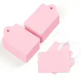 Uniclife 200 Pcs Preisschilder mit Schnur befestigt 2,5 cm beschreibbar rosa Hang Tags String Tags die Preisgestaltung Kleidung Schmuck Preis Display-Etiketten Blanko-Ware Papier Tags, 3,5 x 2,2 cm