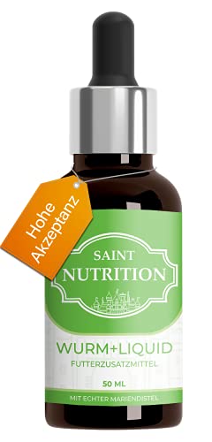 Saint Nutrition® Wurm+ Liquid Vegan, Flüssige Wurmkur & natürliche Entwurmung - besonders zu empfehlen für den Hund und die Katze - für Katzen und Hunde - 50ml