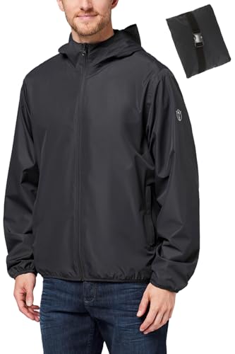 Chiemsee Regenjacke Herren wasserdicht und atmungsaktiv I Größe L I Leichte Regenjacke faltbar I Funktionsjacke Logo, Kapuze & Seitentaschen I Wasserdichte Jacke Herren in 3 Farben