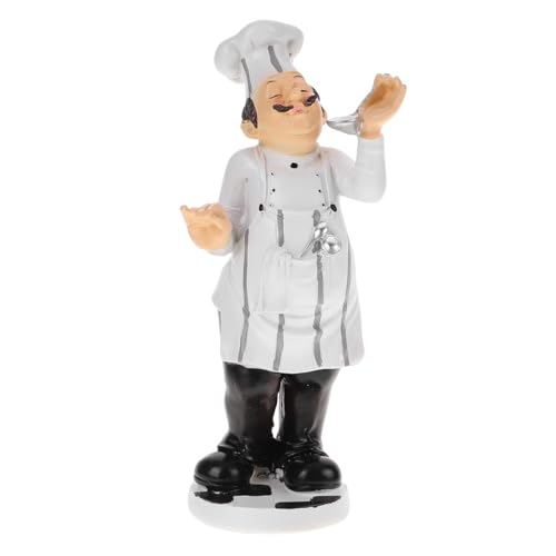 Garneck Koch Figur Dekofigur Aus Harz - Stilvolle Küchen Deko - 1 Stück Chef Modell Für Restaurant Café Und Kuchenladen Perfekte Deko Für Kochliebhaber Und Sammler