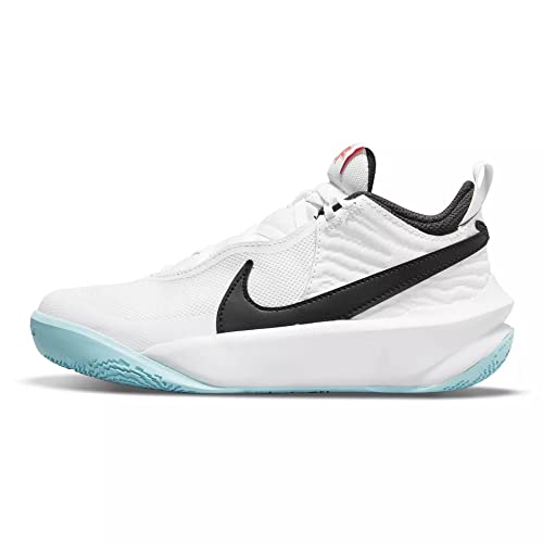 NIKE CW6735 102 Team Hustle 10 (GS) Basketballschuhe für Mädchen, Weiß/Schwarz, weiß, 38.5 EU