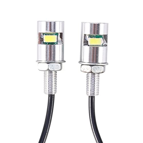 Bacar 2 STÜCKE Kennzeichen Schraube Bolzen Lichter, 12V Kennzeichen Licht Bolzen Lampe Für Motorrad Auto Lkw RV ATV Fahrrad, chrom