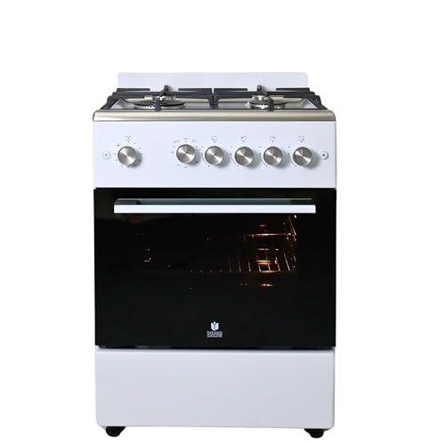 Gasline SHGG6060FGWW Gasstandherd Gaskochfeld WOK Brenner, Gasbackofen mit Thermostat Grill Timer 60 cm Edelstahl/Weiß Erdgas LPG…