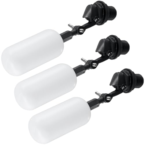 QWORK® 3 Stück 1/2" Schwimmerventil, Kunststoff Einstellbares automatisches Wasserstandsregelventil für Tanks, Teiche und Hydrokultursysteme