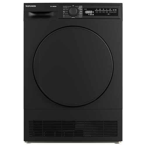 Telefunken T-11-400-DI Kondenstrockner / 7kg Trockner mit 15 Programmen, Startzeitvorwahl, Knitterschutz & reversierenden Trommelbewegungen, dark-inox