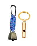 KGDUYC 2-teiliges Set Bärenglocke und Pfeife, Laute Bärenglocke Notfallpfeife Bärenglocke Wandern für Wandern Camping Outdoor Angeln Klettern Mountainbike Überleben Reisen, Kleinblau