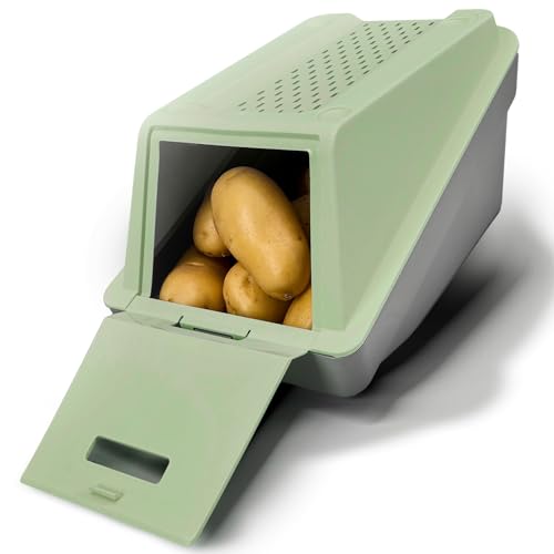 ARTECSIS Kartoffel Aufbewahrungsbox – Frühlingsgrün – 1er Set S – 3,5L – Stapelbare Gemüsebox mit EasyClick Technologie – inklusive Gemüseaufkleber