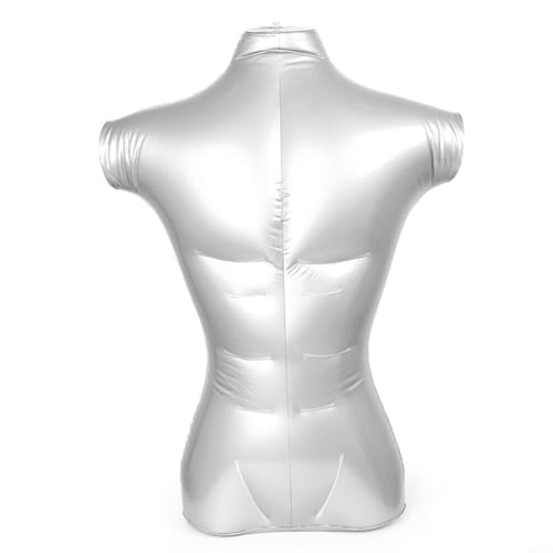 Entgoinggo Männliche Schaufensterpuppe, Schneiderpuppe, aufblasbare männliche Schaufensterpuppe, Halbkörpermodell, Büste, Präsentationsständer für Bekleidungsausstellung, 72 cm