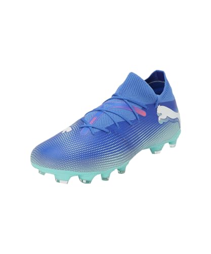 PUMA Unisex Future 7 Match FG/AG Soccer Shoe, Bluemazing White-Electric Peppermint, 40.5 EU