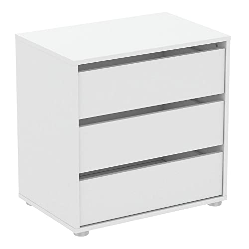 habeig Kommode BLANK weiß Flurschrank Schrank Wäscheschrank Schlafzimmer modern groß Sideboard (#741-60x40x58cm)