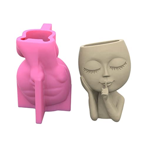 BYUTFA Silikon-Pflanzgefäßform, groß, für Kopf, für Puppen, Blumenvase, Form für Beton, Zement, Kunstharz, Gussform für Bastelarbeiten