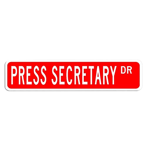 Wodevor Metallschild mit Aufschrift "Press Secretary Career", 10,2 x 45,7 cm, Aluminium, dekoratives Wand-/Straßenschild, Pressesekretär, Bürodekoration, Geschenk für Pressesekretär