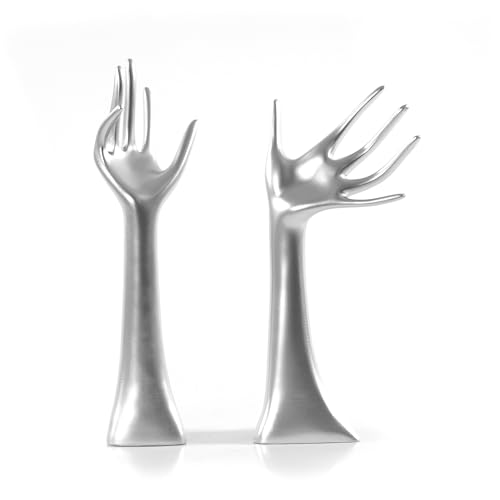 DESIGN DELIGHTS Deko SCHMUCKHÄNDE Graciosa | Silber, 2 er Set | edler Schmuckständer, Schmuckhalter, Schmuckaufbewahrung, Dekohand