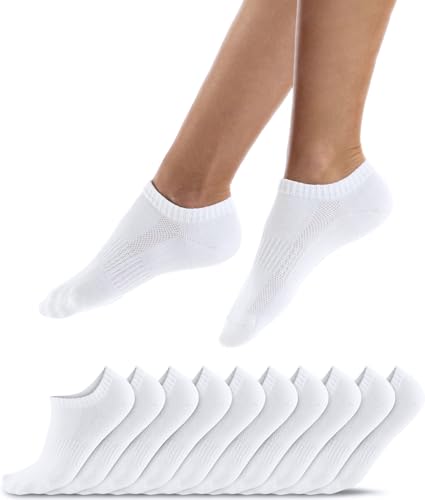 QINCAO Sneaker Socken Herren Damen 10 Paar Kurze Halbsocken Baumwolle Sportsocken Atmungsaktiv Laufsocken