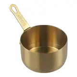 babominimer Mini-Saucenpfanne aus Edelstahl, kleiner Milchtopf, antihaftbeschichtet, Sauciere, 60 ml, 80 ml, 100 ml Fassungsvermögen, langer Griff, Loch zum Aufhängen, Silber, Gold, Bronze, Induktion,