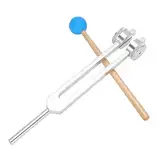 Brrnoo Stimmgabel aus Aluminiumlegierung 126Hz Yoga Meditation Tuning Fork Vibration Sound Tool mit Hammer für Entspannung und Energiebalance