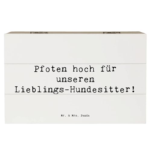 Mr. & Mrs. Panda 19 x 12 cm Holzkiste Spruch Lieblings-Hundesitter - Geschenk, Pfoten hoch, Dankeschön Hundesitter, Liebevoll, Hundesitter Geschenk,