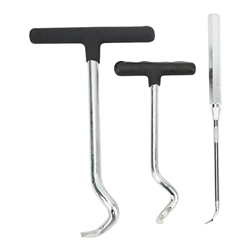 3PCS Steel Oil Extractor Tool | Ergonomic Soft Handle for Car/SUV/Truck | O Ring Grease Component Handler with Angled Hooks | Sturdy & Non - Reactive