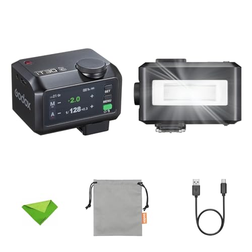 Godox IT30PRO C IT30PRO-C TTL Blitz für Canon Camera, GN15 1,5S Recycle Time, 1/8000 HSS, 2,4 g drahtloses, eingebauter Lithiumbatterie, 2,8 ″ Vollfarb-Touchscreen-Speedlight (schwarz)