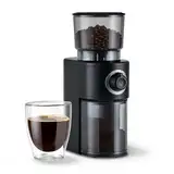 Tchibo elektrische Kaffeemühle, Edelstahlmahlwerk, 26 Mahlgradeinstellungen, Schwarz/Silber